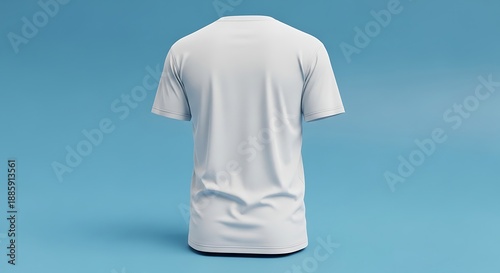 Blank white t-shirt on blue background
