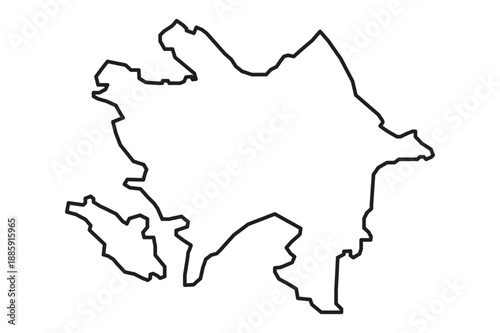 Explore Azerbaijan: A Minimalist Silhouette and Outline Map of the Land of Fire.