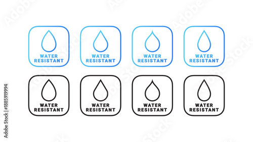 Water Resistant Icon with Blue Drop