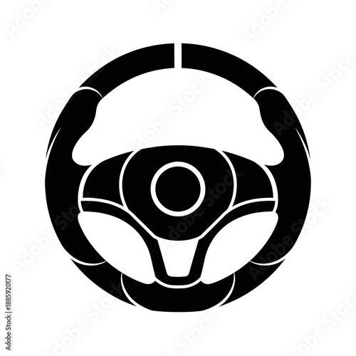 Car Steering Wheel Icon – Driving Control Automotive Symbol Illustration
