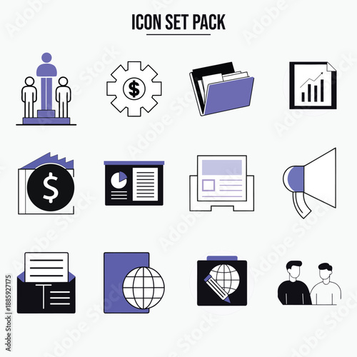 Wallpaper Mural Professional Business Management and Financial Icon Set Pack Torontodigital.ca