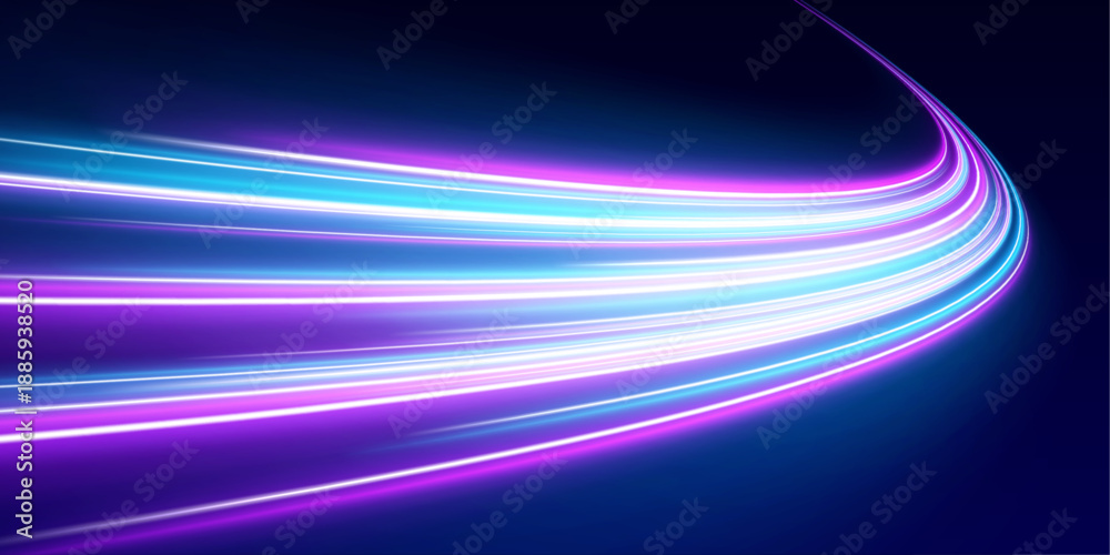 Φωτογραφία Glowing futuristic lines rush forward forming a fast motion effect