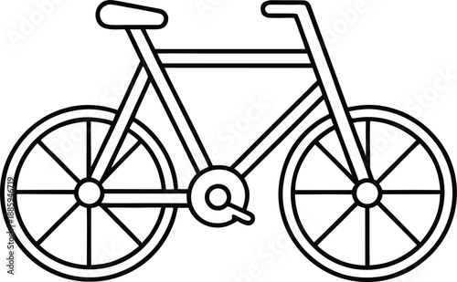 bicycle line art vector illustration on transparent background