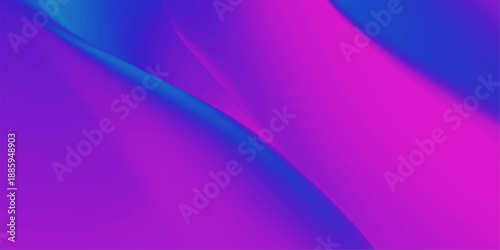 Smooth flowing waves of purple and pink light create an abstract vector background with a soft motion curve and bright texture design