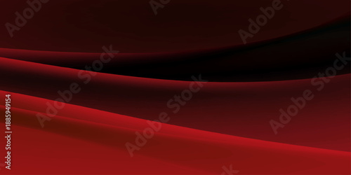 Smooth flowing red silk and satin fabric waves create a soft textured background with light motion curves for an elegant textile wallpaper illustration