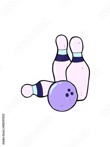 spinning motion animation of ten pin bowling cartoon