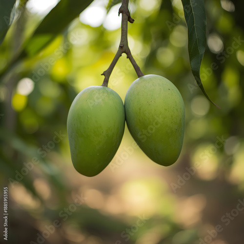 green apples on tree