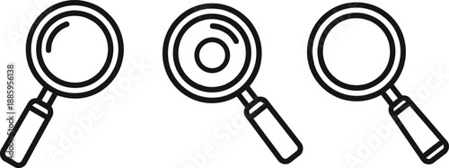 Three magnifying glasses Vector
