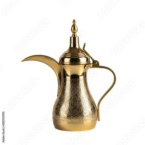 Elegant Gold Coffee Pot with intricate engravings for Ramadan Eid celebration