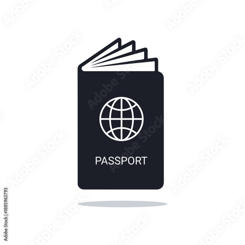 Minimalist Passport Icon – Travel Document, International Identification, Immigration, and Global Travel Symbol.