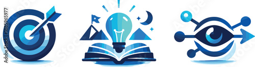 Minimalist Symbolic Icons. Strategic visual communication ecosystem expressed through consistency, symbolism, and impactful visual