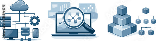 Technical Architecture Blueprint. Technical architecture framework depicted through components, interactions, and hierarchical