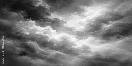 A dramatic timelapse loop of dark stormy clouds rolling across a beautiful blue sky creates an overcast summer atmosphere with wind and rain over a nature background