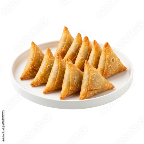 Plate of Crispy Samosa Pastries for Ramadan and Eid Celebrations