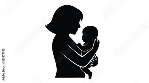 a mother gently holding her baby close a heartwarming silhouette