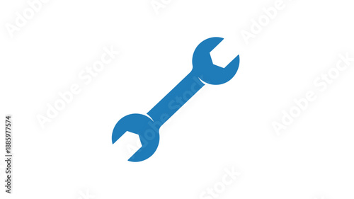 a blue wrench icon isolated on white background simple silhouette
