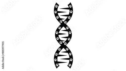 dna double helix graphic design featuring floral accents a striking silhouette