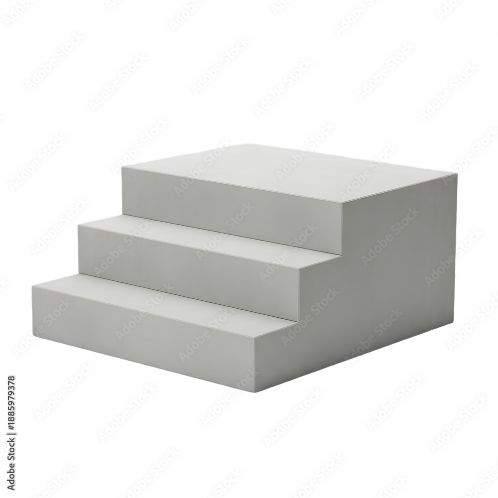 Naklejka premium 3d white staircase model on black background