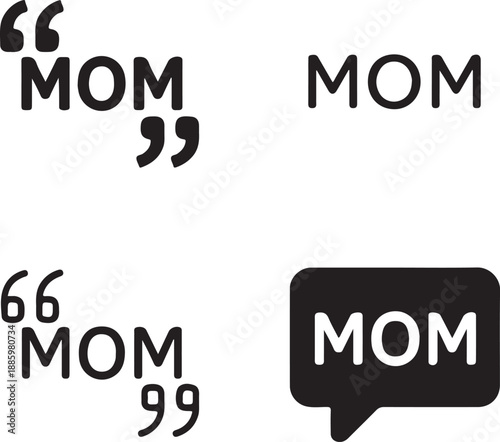 Minimal mom quote design icon, mom quote typography vector, mother appreciation design illustration, minimal mothers day message art, creative mother text vector, isolated minimal vector