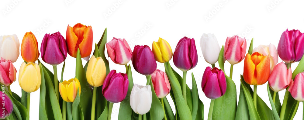 Fototapeta premium PNG Colorful tulips flower outdoors blossom.