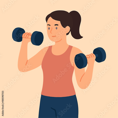 woman lifting weights