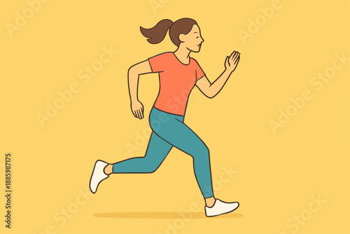 running woman vector illustration