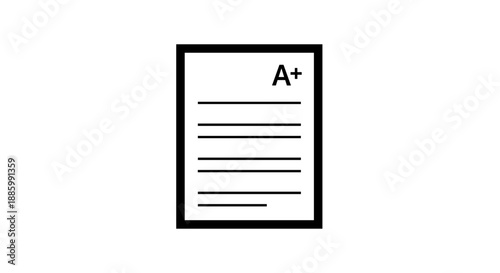 A Plus Grade Report Card Document Icon.