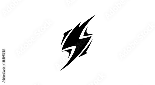 Abstract Black Lightning Bolt Symbol.