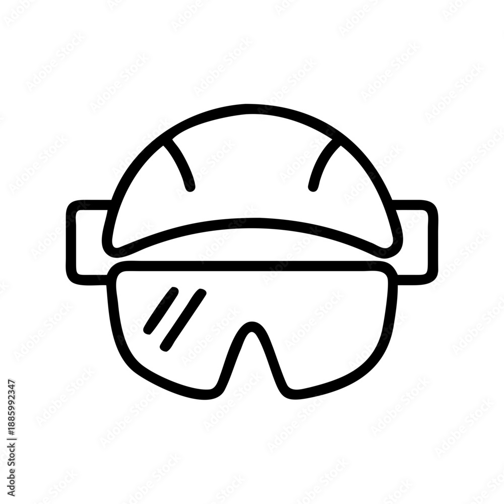 Fototapeta premium Safety helmet and goggles symbolizing construction safety