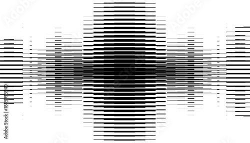 Black and white abstract transition pattern with wave effect for musical background and jersey design. Fully editable vector element. 