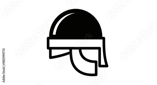 Ancient Roman Soldier Helmet Icon Graphic Design.