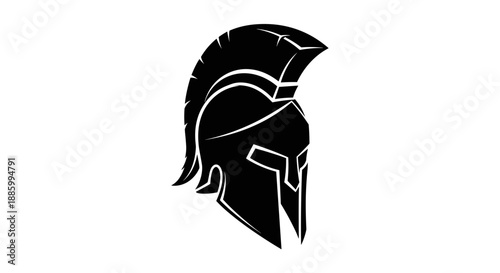 Ancient Spartan Warrior Helmet Silhouette Icon 3.