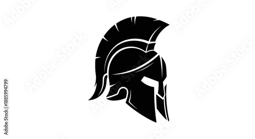 Ancient Spartan Warrior Helmet Silhouette Icon 4.