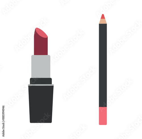 Cosmetic makeup products, lipstick and pencil