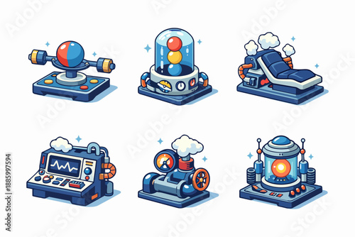 Stress balance core and mental pressure reactor in retrofuturistic style