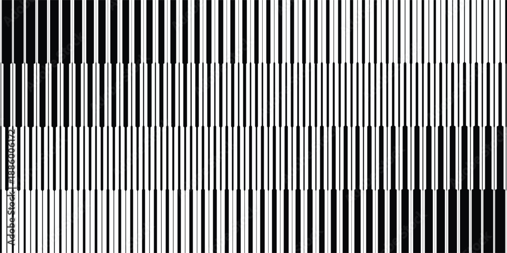 Obraz premium Abstract monochrome poster background vector. Modern cover template with black and white geometric shapes, halftone lines