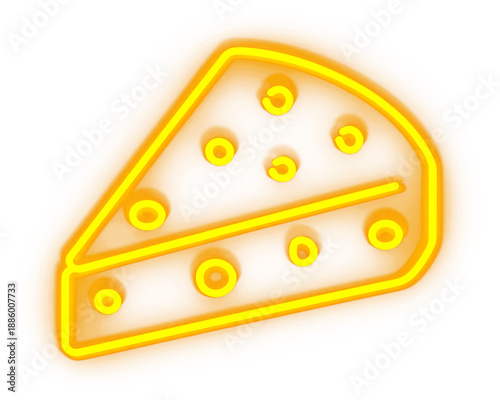 PNG Cheese icon neon sign illustration.