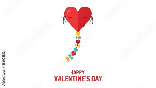 Happy Valentine's Day greeting with heart and colorful elements  