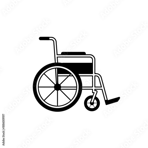 Simple wheelchair icon isolated on transparent background