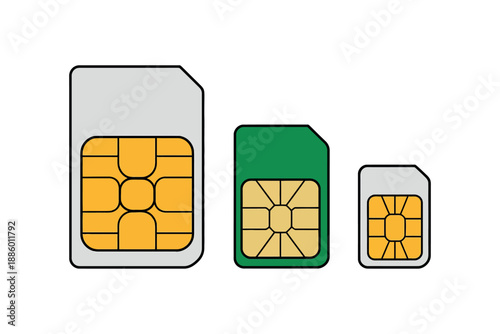 Different sizes of SIM cards