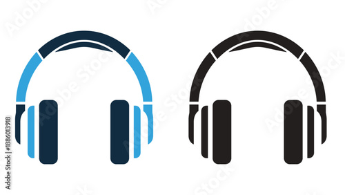 Headphones in two color schemes perfect for music listening and audio enjoyment.