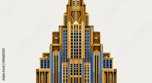 Iconic Art Deco Skyscraper Architectural Design.