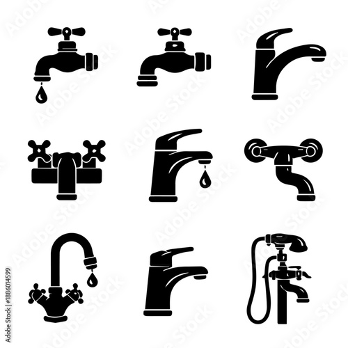 taps vector icon set on a white background
Vector icon set