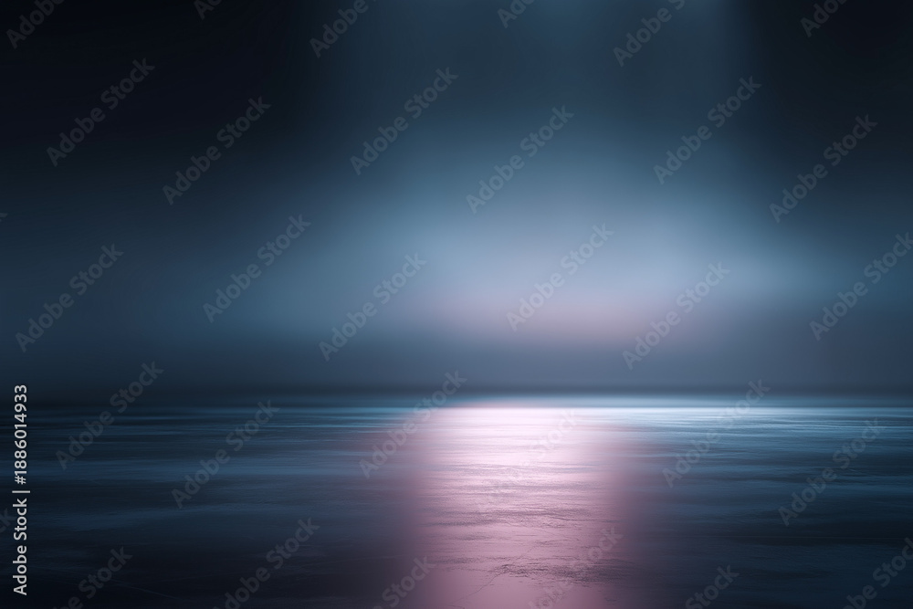 Obraz premium Abstract dark blue background with soft light reflection and copy space