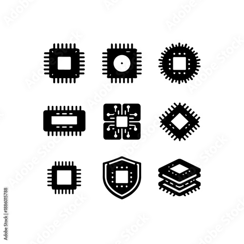 chips vector icon set on a white background
Vector icon set