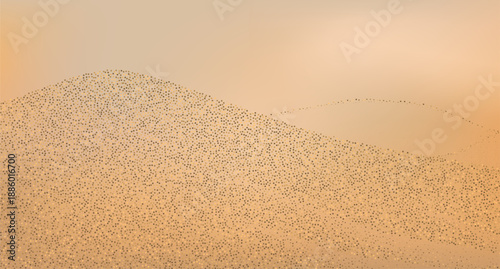 Abstract golden sand dunes landscape.