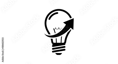 Lightbulb with Upward Arrow Symbolizing Growth and Innovation 1.