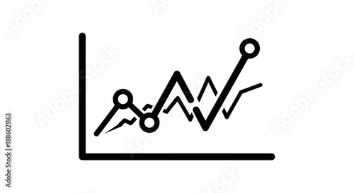 Line Graph Showing Upward Trend and Fluctuations.