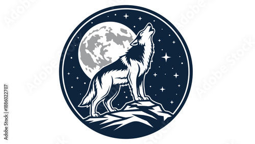 Majestic wolf howling at the moon a symbol of wilderness and freedom.