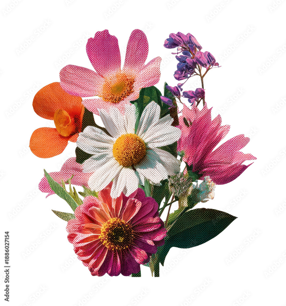 Obraz premium PNG Vibrant floral bouquet illustration